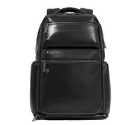 Piquadro Blauwe Vierkante Computer Rugzak Met USB Zwart, zwart