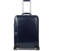 Piquadro Blue Square 4-Rollen Kabinentrolley Leder 55 cm Laptopfach blau