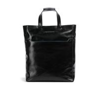 Piquadro Blue Square Schultertasche RFID Schutz Leder 30 cm Laptopfach schwarz