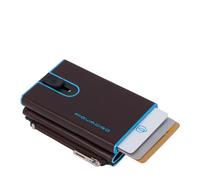Piquadro Blue Square Compact Wallet für Scheine mit Münz-Fach, Dunkelbraun - Farb-Varianten: Dunkel Braun