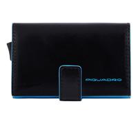 PIQUADRO Blue Square Compact Wallet With Double Slider RFID Black