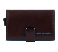 PIQUADRO Blue Square Compact Wallet With Double Slider RFID Mahogany