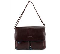 PIQUADRO Blue Square Computer Briefcase with Flap Mogano