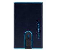 Piquadro Blue Square Kreditkartenetui RFID Schutz Leder 6.5 cm blue
