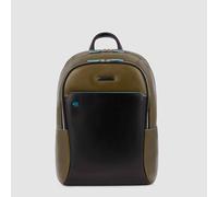 Piquadro Blue Square Großer Laptoprucksack mit 15,6" Notebookfach verde/nero