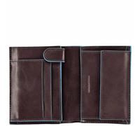 Piquadro Blue Square Herrenbrieftasche im Hochformat mit Münzfach Mahagoni