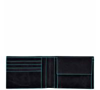 Piquadro Blue Square Herrengeldbeutel mit Kreditkartenfächern und Kleingeldfach mit RFID-Schutz Schwarz