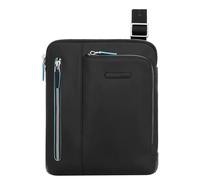 Piquadro Blue Square Umhängetasche mit doppelter Vortasche Schwarz