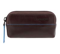 PIQUADRO Blue Square Key Case With Two Rings Mogano