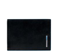 Piquadro Blue Square Men's Wallet With Flip Up With ID/Coin Pocket black
