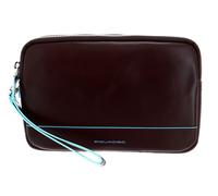 Leder Clutch Bag mit abnehmbarem Henkel Blue Square Dunkelbraun - Farb-Varianten: Dunkel Braun