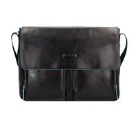 Piquadro Blue Square Messenger Leder 37 cm Laptopfach schwarz