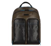 Piquadro Blue Square Revamp Daypack RFID Schutz Leder 39 cm Laptopfach braun