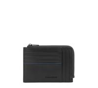 Piquadro Blue Square Revamp Reißverschluss-Münzbeutel mit Kreditkartenfächern, schwarz - Farb-Varianten: Schwarz