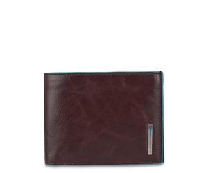 PIQUADRO - BLUE SQUARE Scheintasche Mens Wallet Mo Mogano Dunkelbraun