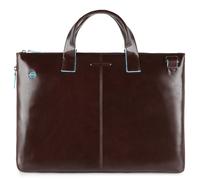 Piquadro Blue Square Schmale, erweiterbare Laptoptasche 15.6" mit Tabletfach Mahagoni