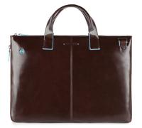 Piquadro Blue Square Schmale, erweiterbare Laptoptasche 15.6" mit Tabletfach Mahagoni