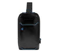 Piquadro Blue Square Umhängetasche Leder 28 cm schwarz