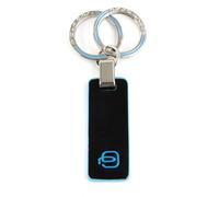 PIQUADRO Blue Square Two-Ring Keychain Nero