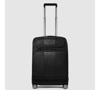 Piquadro Brief 4-Rollen Laptop-Trolley Koffer in Handgepäckgröße Schwarz