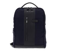 Piquadro Brief 2 Laptoprucksack 15,6" aus rezykliertem Stoff mit iPad Blau