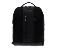 Piquadro Brief 2 Laptoprucksack 15,6" aus rezykliertem Stoff mit iPad Schwarz