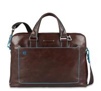 Piquadro -Business-Umhängetasche für Laptop 15,6" aus Leder-Herren-Mahagoni | Blue Square, Verstellbarer Riemen, Organisierte Fächer, Büro, Elegant und Professionell, Business