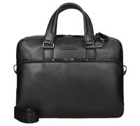 PIQUADRO Cartella in Pelle e Tessuto, Aktentasche aus Leder und Stoff,