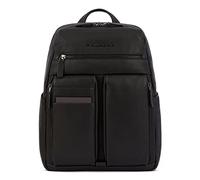 PIQUADRO, Computer Backpack mit iPad® Fächer, Schlaufe für wearable tail light, pocket for bottle and RFID anti-fraud protection, schwarz, Schwarz, Taglia unica, 0 Stk