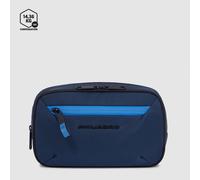 Piquadro Corner 2.0 Kulturbeutel aus recycled Stoff Blau