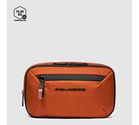 Piquadro Corner 2.0 Kulturbeutel aus recycled Stoff Orange