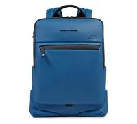 Piquadro Corner Business-Rucksack RFID Schutz 43 cm Laptopfach blau