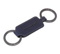 PIQUADRO Cronus Leather Men's Keychain With Two Rings Blue