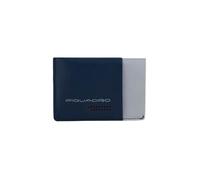 PIQUADRO Einfacher Kreditkartenhalter aus Leder, blau