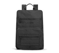 Piquadro Faltbarer Reiserucksack mit Laptop-Fach 15,6" Mann Leder und Stoff schwarz