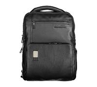 Piquadro Flacher Lederrucksack mit Diebstahl-Schutz und Vorhängeschloss