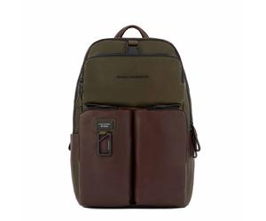Piquadro Harper Laptoprucksack 15,6" mit iPad®11"-Fach, Anti-Stoss green/dark brown