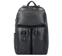 Piquadro Harper Rucksack Leder 48 cm Laptopfach schwarz