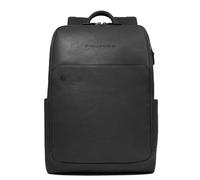 PIQUADRO Black Square Backpack Wide Opening 15,6" Black