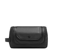 Piquadro Kulturbeutel aus recyceltem Stoff für Herren, Leder und Stoff, Schwarz , Lässig