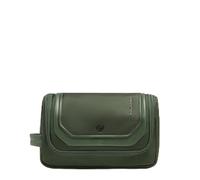 Piquadro Kulturbeutel aus recyceltem Stoff, Herren, Leder und Stoff, Grün