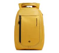 Piquadro Laptop Reiserucksack 14" aus recycled Stoff Unisex Leder und Stoff gelb