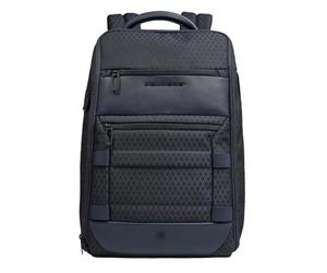 Piquadro Modularer Reiserucksack 2-in-1 Mann Leder und Stoff blau