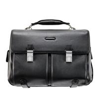 Piquadro Modus Große Leder-Laptoptasche Schwarz