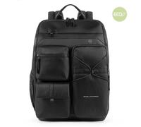 Piquadro Otello Laptoprucksack 14" aus recyceltem Stoff mit iPad®-Fach Schwarz