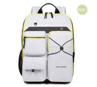 Piquadro Otello Laptoprucksack 14" aus recyceltem Stoff mit iPad®-Fach Weiß Eis