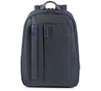 PIQUADRO P16 Kleiner Rucksack aus Stoff und Leder, blau, S, Business