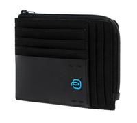 PIQUADRO P16 Kreditkartenetui aus Leder und Stoff, Chevron/Schwarz, Taglia Unica, Zeitgenössisch