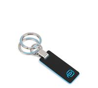 PIQUADRO Blue Square Two-Ring Keychain Nero