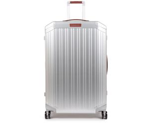 Piquadro PQ ALU Großer Hartschalentrolley mit vier Rollen grey/tobacco